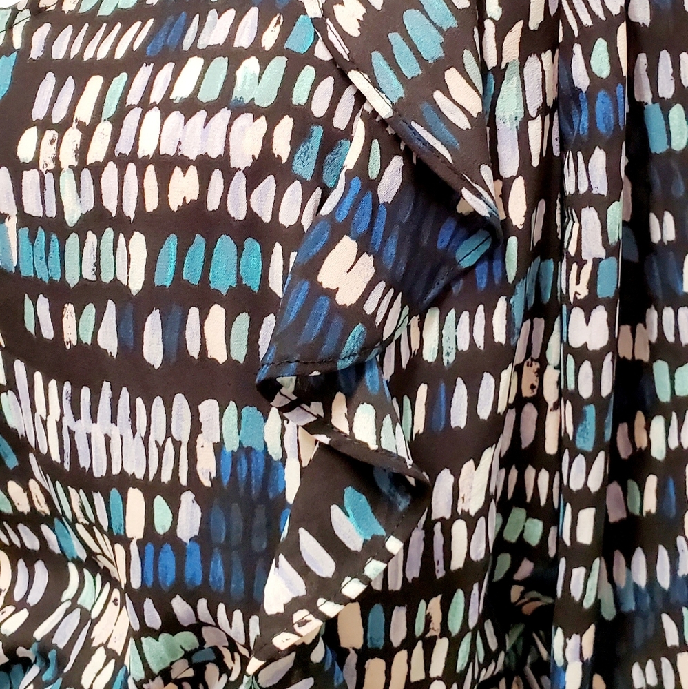 [The Limited] Ruffle Front Abstract Blouse - Picture 6 of 8
